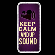 Coque HTC One Mini 2 Keep Calm and Up Sound Violet