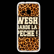 Coque HTC One Mini 2 Wesh garde la pèche Léopard