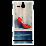 Coque Sony Xperia U Escarpin rouge