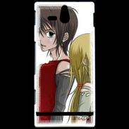 Coque Sony Xperia U Cute Boy and Girl