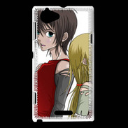 Coque Sony Xperia L Cute Boy and Girl