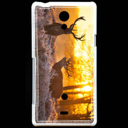 Coque Sony Xperia T Cerf au couché de soleil 600