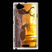 Coque Sony Xperia L Cerf au couché de soleil 600