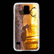 Coque Samsung Galaxy S5 Cerf au couché de soleil 600