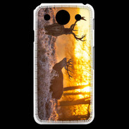Coque LG G Pro Cerf au couché de soleil 600