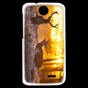 Coque HTC Desire 310 Cerf au couché de soleil 600