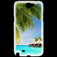 Coque Samsung Galaxy Note 2 Palmier et bungalow dans l'océan indien