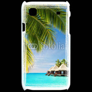 Coque Samsung Galaxy S Palmier et bungalow dans l'océan indien