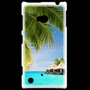 Coque Nokia Lumia 720 Palmier et bungalow dans l'océan indien
