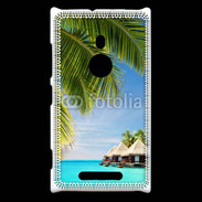 Coque Nokia Lumia 925 Palmier et bungalow dans l'océan indien