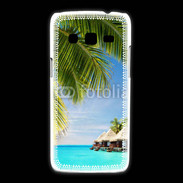 Coque Samsung Galaxy Express2 Palmier et bungalow dans l'océan indien