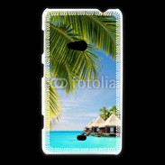 Coque Nokia Lumia 625 Palmier et bungalow dans l'océan indien