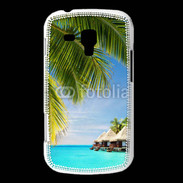 Coque Samsung Galaxy Trend Palmier et bungalow dans l'océan indien
