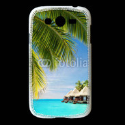 Coque Samsung Galaxy Grand Palmier et bungalow dans l'océan indien