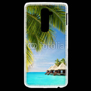 Coque LG G2 Palmier et bungalow dans l'océan indien