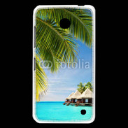 Coque Nokia Lumia 630 Palmier et bungalow dans l'océan indien