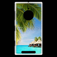 Coque Nokia Lumia 830 Palmier et bungalow dans l'océan indien