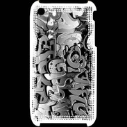 Coque iPhone 3G / 3GS graffiti seamless background en noir et blanc