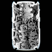 Coque Blackberry 8520 graffiti seamless background en noir et blanc