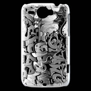 Coque HTC Wildfire G8 graffiti seamless background en noir et blanc