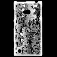 Coque Nokia Lumia 720 graffiti seamless background en noir et blanc