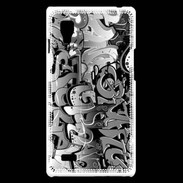 Coque LG Optimus L9 graffiti seamless background en noir et blanc