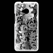 Coque HTC One graffiti seamless background en noir et blanc