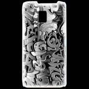 Coque LG P990 graffiti seamless background en noir et blanc