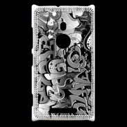 Coque Nokia Lumia 925 graffiti seamless background en noir et blanc