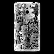 Coque Nokia Lumia 1320 graffiti seamless background en noir et blanc