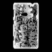 Coque Nokia Lumia 625 graffiti seamless background en noir et blanc