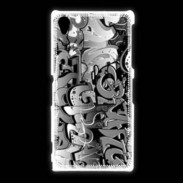 Coque Sony Xpéria Z1 graffiti seamless background en noir et blanc