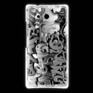 Coque Huawei Ascend Mate graffiti seamless background en noir et blanc