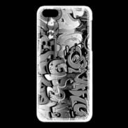 Coque iPhone 5C graffiti seamless background en noir et blanc