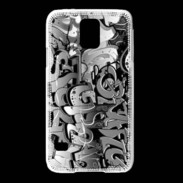 Coque Samsung Galaxy S5 graffiti seamless background en noir et blanc