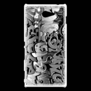 Coque Sony Xperia M2 graffiti seamless background en noir et blanc