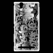 Coque Sony Xperia T2 Ultra graffiti seamless background en noir et blanc