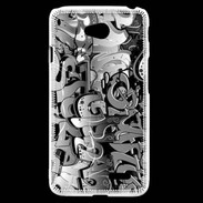 Coque LG L70 graffiti seamless background en noir et blanc