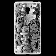 Coque LG F6 graffiti seamless background en noir et blanc