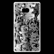 Coque Nokia Lumia 930 graffiti seamless background en noir et blanc