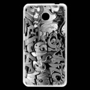 Coque Nokia Lumia 630 graffiti seamless background en noir et blanc