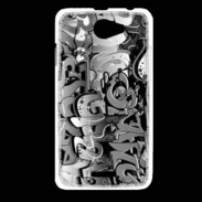 Coque HTC Desire 516 graffiti seamless background en noir et blanc
