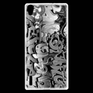 Coque Huawei Ascend P7 graffiti seamless background en noir et blanc