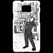 Coque Samsung Galaxy S2 La vie en Jazz noir et blanc 55