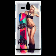 Coque Sony Xperia U Snowboard Sexy