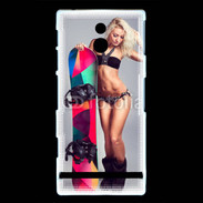 Coque Sony Xperia P Snowboard Sexy