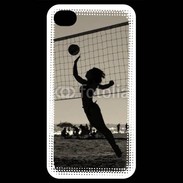 Coque iPhone 4 / iPhone 4S Beach Volley en noir et blanc 115