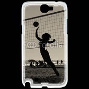 Coque Samsung Galaxy Note 2 Beach Volley en noir et blanc 115