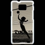 Coque Samsung Galaxy S2 Beach Volley en noir et blanc 115