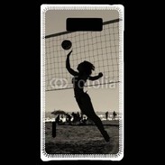 Coque LG Optimus L7 Beach Volley en noir et blanc 115